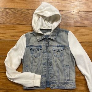 Bullhead Hooded Denim Jacket with Sleeves